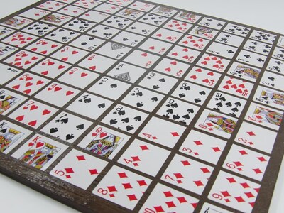 One Eyed Jack Game Board. Diamond layout.  2 ft. x 2 ft. includes cards, chips, and bag.  Everything needed to play upon arrival. Free - image4